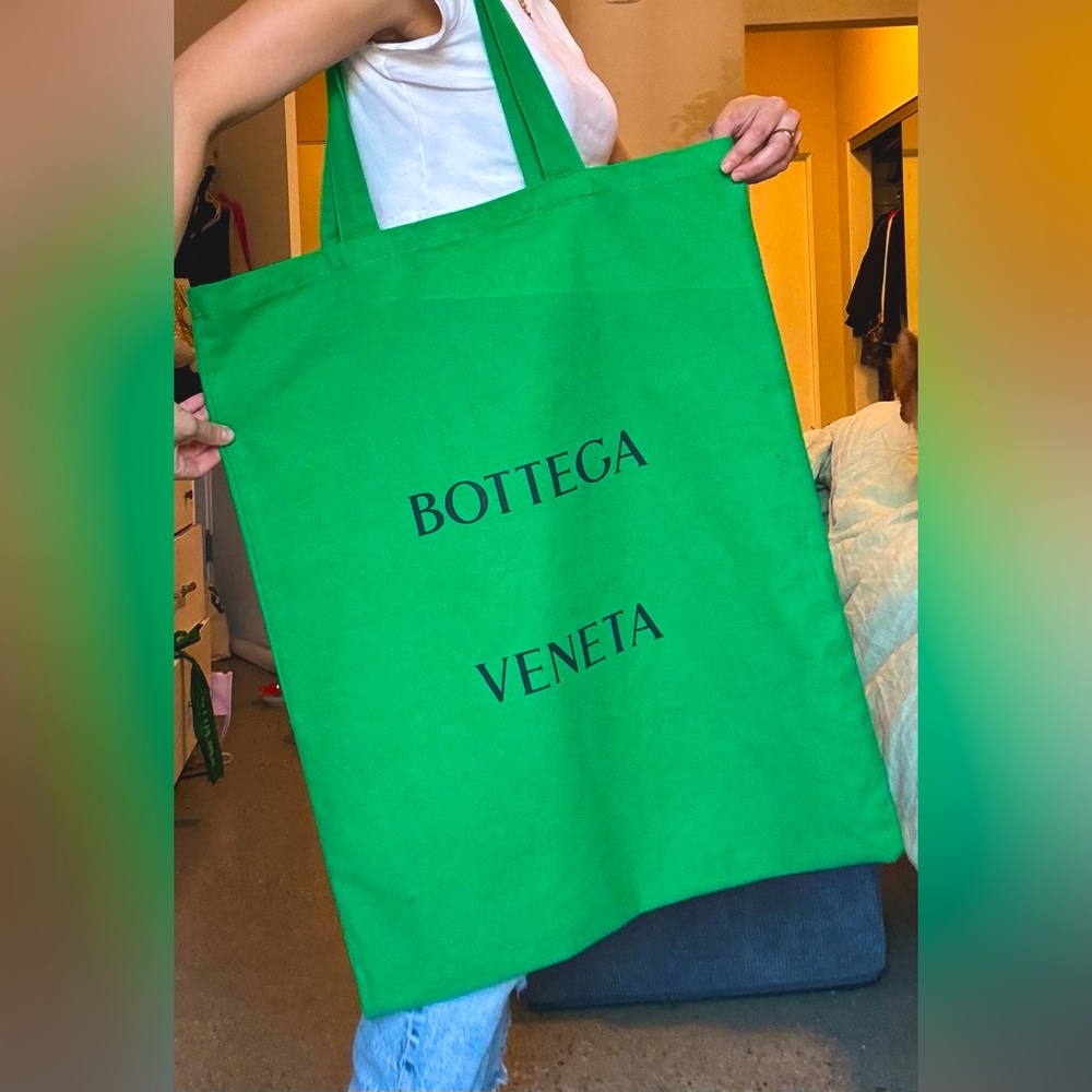 Authentic Bottega Veneta large canvas tote bag